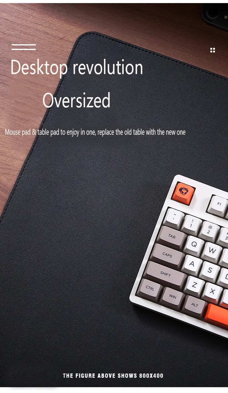 White Mousepad Portable Mouse Pad Large Gaming Waterproof Non-Slip PU Suede Desk Mat Computer Keyboard Desk Pad Mats