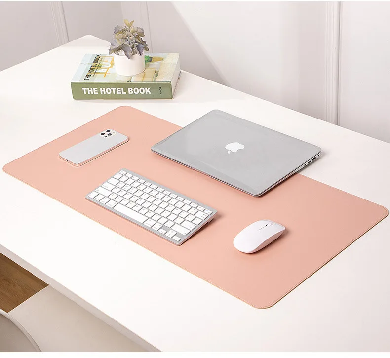 White Mousepad Portable Mouse Pad Large Gaming Waterproof Non-Slip PU Suede Desk Mat Computer Keyboard Desk Pad Mats