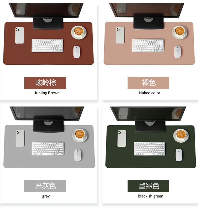 White Mousepad Portable Mouse Pad Large Gaming Waterproof Non-Slip PU Suede Desk Mat Computer Keyboard Desk Pad Mats