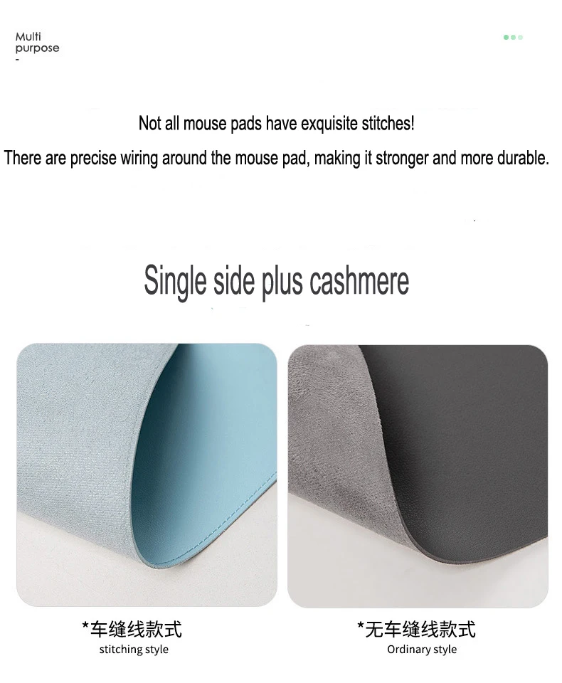 White Mousepad Portable Mouse Pad Large Gaming Waterproof Non-Slip PU Suede Desk Mat Computer Keyboard Desk Pad Mats