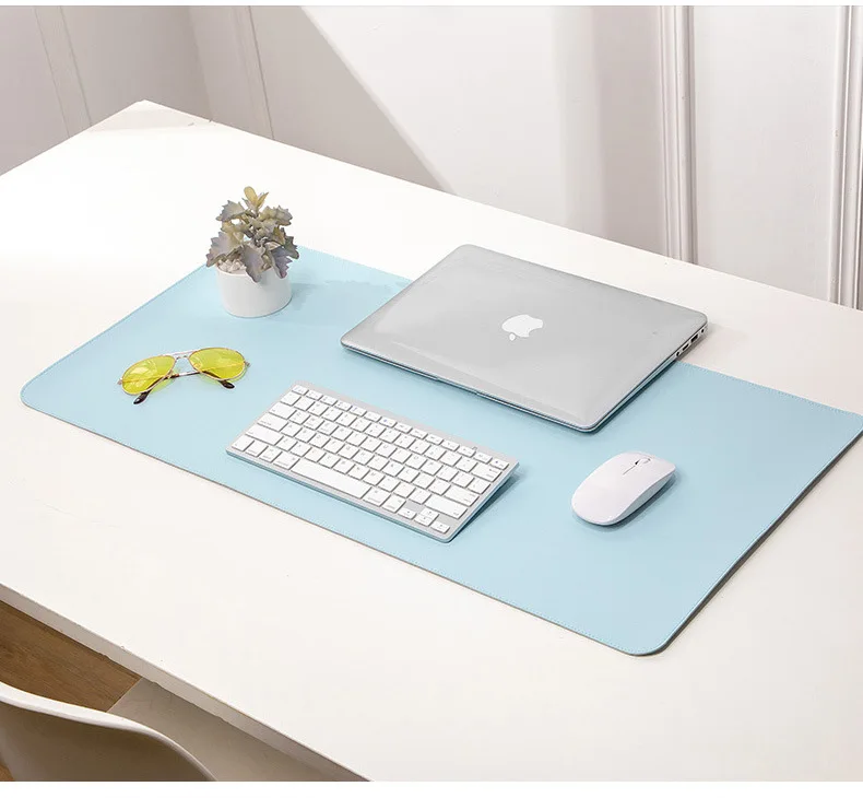 White Mousepad Portable Mouse Pad Large Gaming Waterproof Non-Slip PU Suede Desk Mat Computer Keyboard Desk Pad Mats