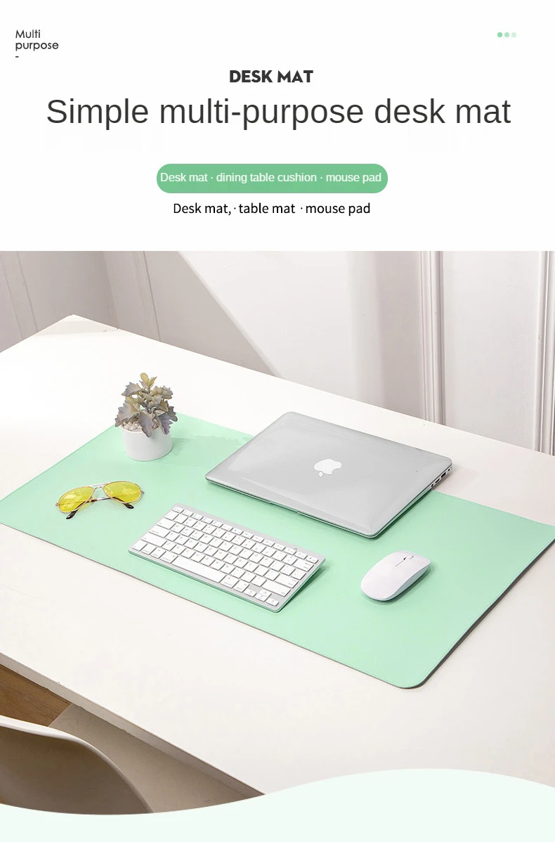 White Mousepad Portable Mouse Pad Large Gaming Waterproof Non-Slip PU Suede Desk Mat Computer Keyboard Desk Pad Mats