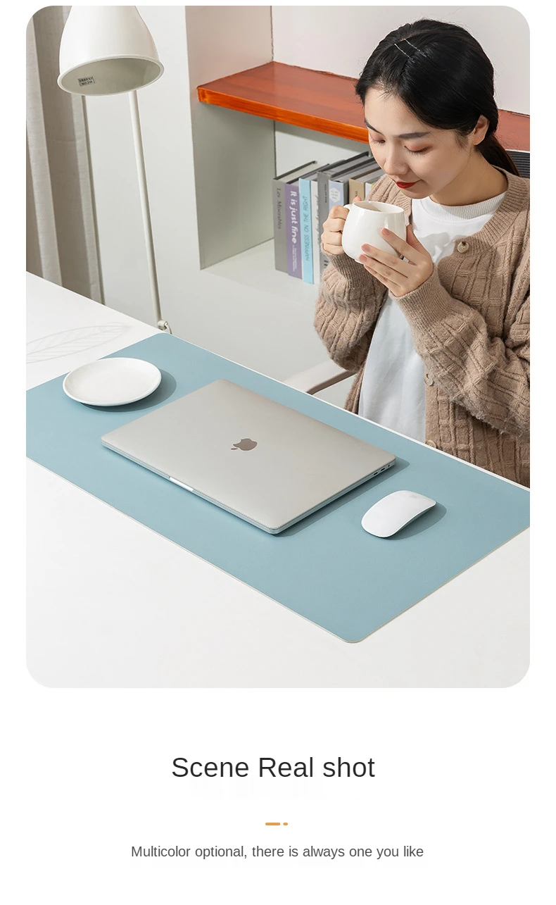 White Mousepad Portable Mouse Pad Large Gaming Waterproof Non-Slip PU Suede Desk Mat Computer Keyboard Desk Pad Mats