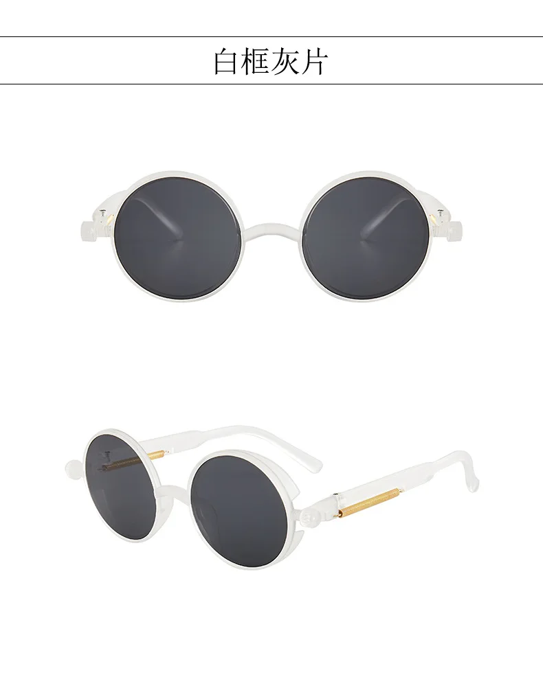 Classic Gothic Steampunk Sunglasses Luxury Brand Designer High Quality Men Women Retro Round Pc Frame Sunglasses For female male