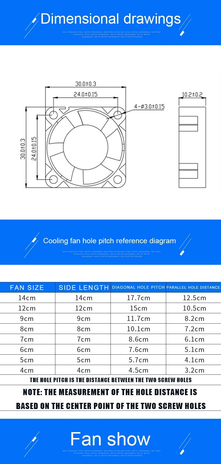 ACP3010 3cm 30mm Fan 30x30x10mm DC5V 12V 24V 2 Wires 2pin Miniature and Ultra-thin Cooling Fan for USB Router 3D Printer