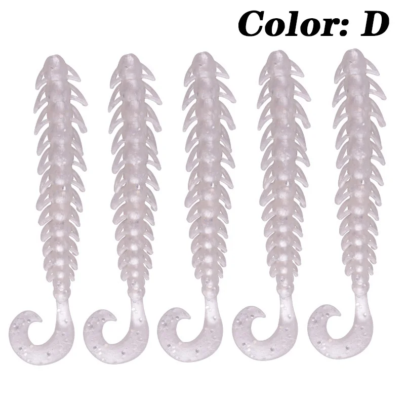 10Pcs Shrimp Smell Worm Fishing Lure Larva Silicone Artificial Soft Baits 6.5cm 5cm Bass Pike Jigging Wobbler Pesca Swimbaits