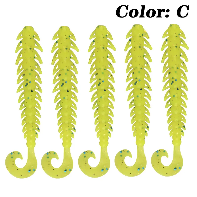 10Pcs Shrimp Smell Worm Fishing Lure Larva Silicone Artificial Soft Baits 6.5cm 5cm Bass Pike Jigging Wobbler Pesca Swimbaits