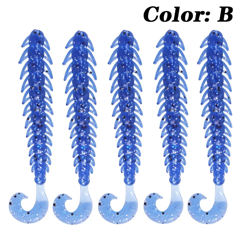 10Pcs Shrimp Smell Worm Fishing Lure Larva Silicone Artificial Soft Baits 6.5cm 5cm Bass Pike Jigging Wobbler Pesca Swimbaits