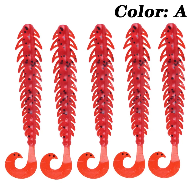 10Pcs Shrimp Smell Worm Fishing Lure Larva Silicone Artificial Soft Baits 6.5cm 5cm Bass Pike Jigging Wobbler Pesca Swimbaits