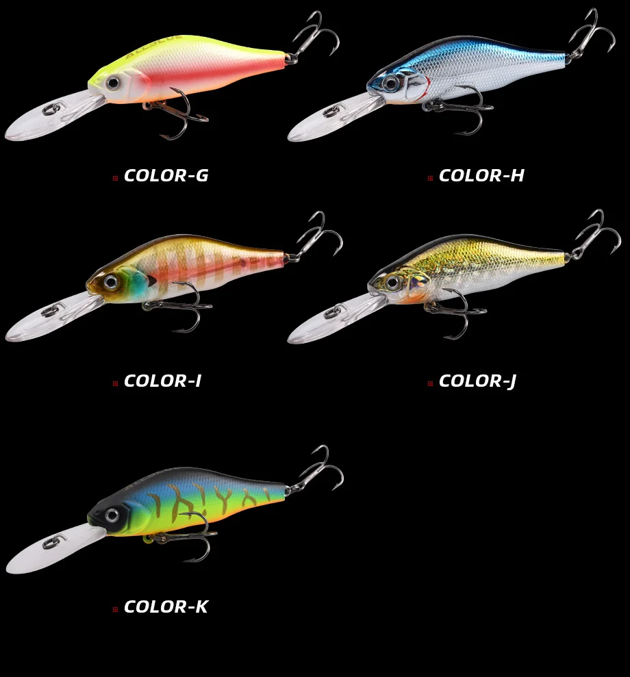 ALLBLUE HUNCH 70SP DR Professional Fishing Lure 70mm 10g Suspend Wobbler Minnow Depth 1.5-2m Bass Pike Artificial Bait Tackle