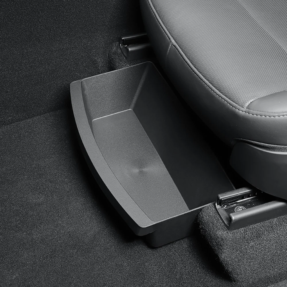 TEKSY 2 PCS For Tesla New Model Y 2025 2026 Launch Juniper Front Seats Under Seat Drawer TPE Storage Box
