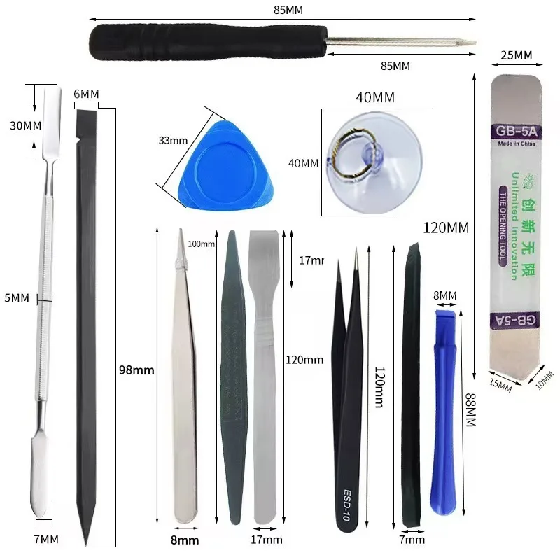 Professional 26 in 1 Cell Phone Repair Tool Kits Screwdrivers with Screen Opening Pry Bar Suction Cup for iPhone Samsung Xiaomi