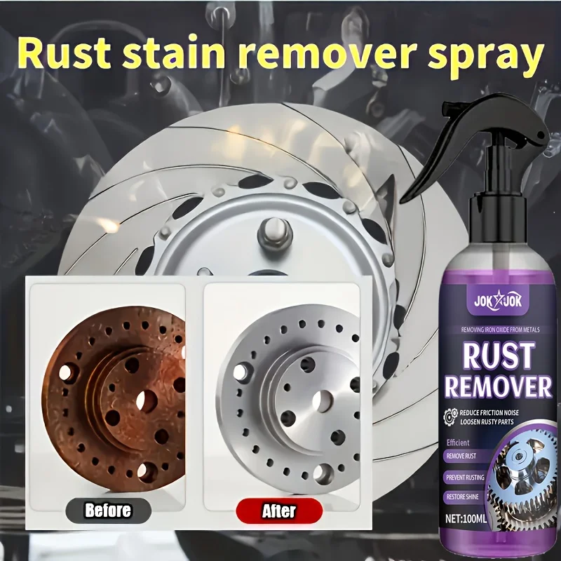 JOKJOK -100ml Automotive Metal Rust Remover Spray - Multi-Functional Chrome Oxide Removal & Repair Paste for Metal Surfaces, Cal