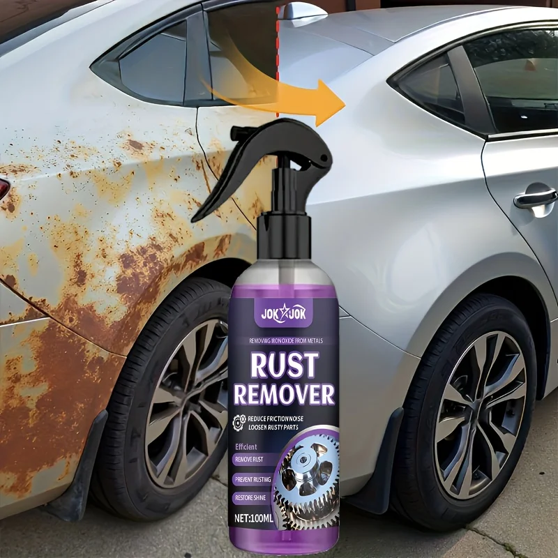 JOKJOK -100ml Automotive Metal Rust Remover Spray - Multi-Functional Chrome Oxide Removal & Repair Paste for Metal Surfaces, Cal