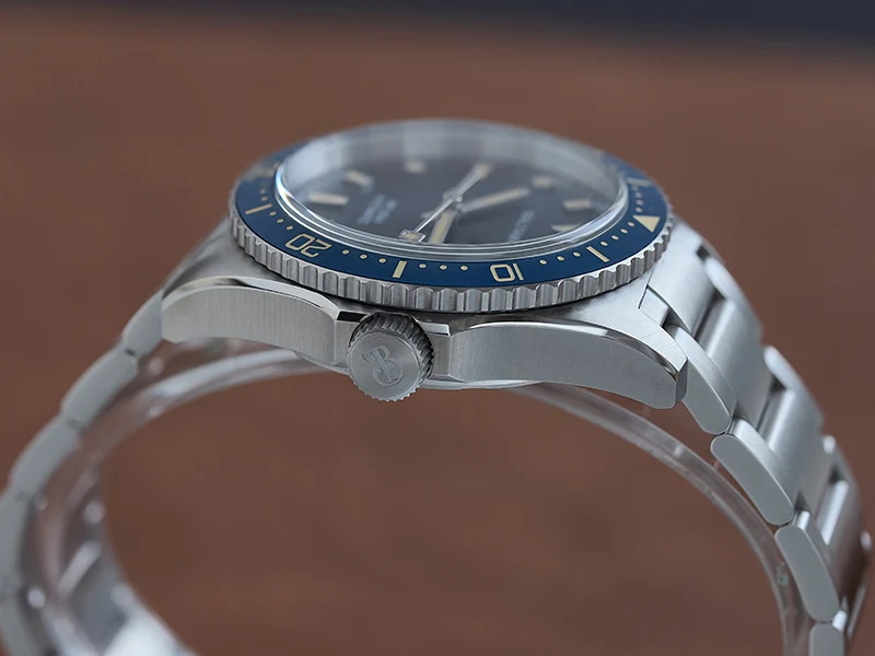 Baltany S3080 Mens Automatic Vintage Dive Watch 39mm Retro Sapphire Glowing 200M Waterproof Ocean Swimming Steel Bracelet Dress