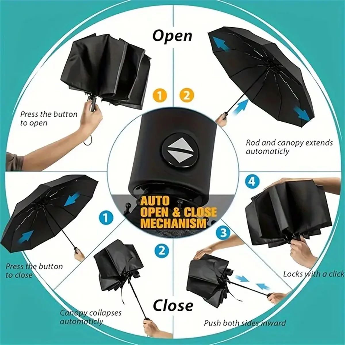 Umbrella Fully Automatic Thickened Enlarged Reinforced Folding Umbrella Sun and Rainproof Sunshade Umbrella for Women Sunscreen