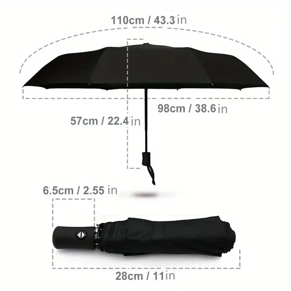 Umbrella Fully Automatic Thickened Enlarged Reinforced Folding Umbrella Sun and Rainproof Sunshade Umbrella for Women Sunscreen