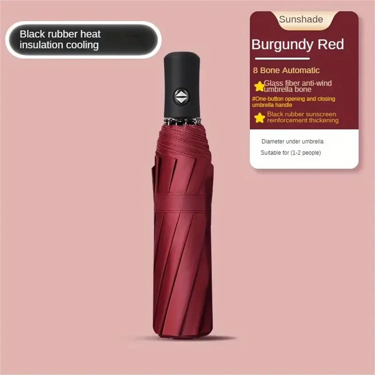 Umbrella Fully Automatic Thickened Enlarged Reinforced Folding Umbrella Sun and Rainproof Sunshade Umbrella for Women Sunscreen
