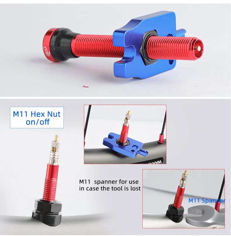 Deemount 2PCS Bicycle Tubeless Schrader Nipple A/V Valves Brass Core CNC Machined Anodized for MTB Road Bike Tubeless Rims