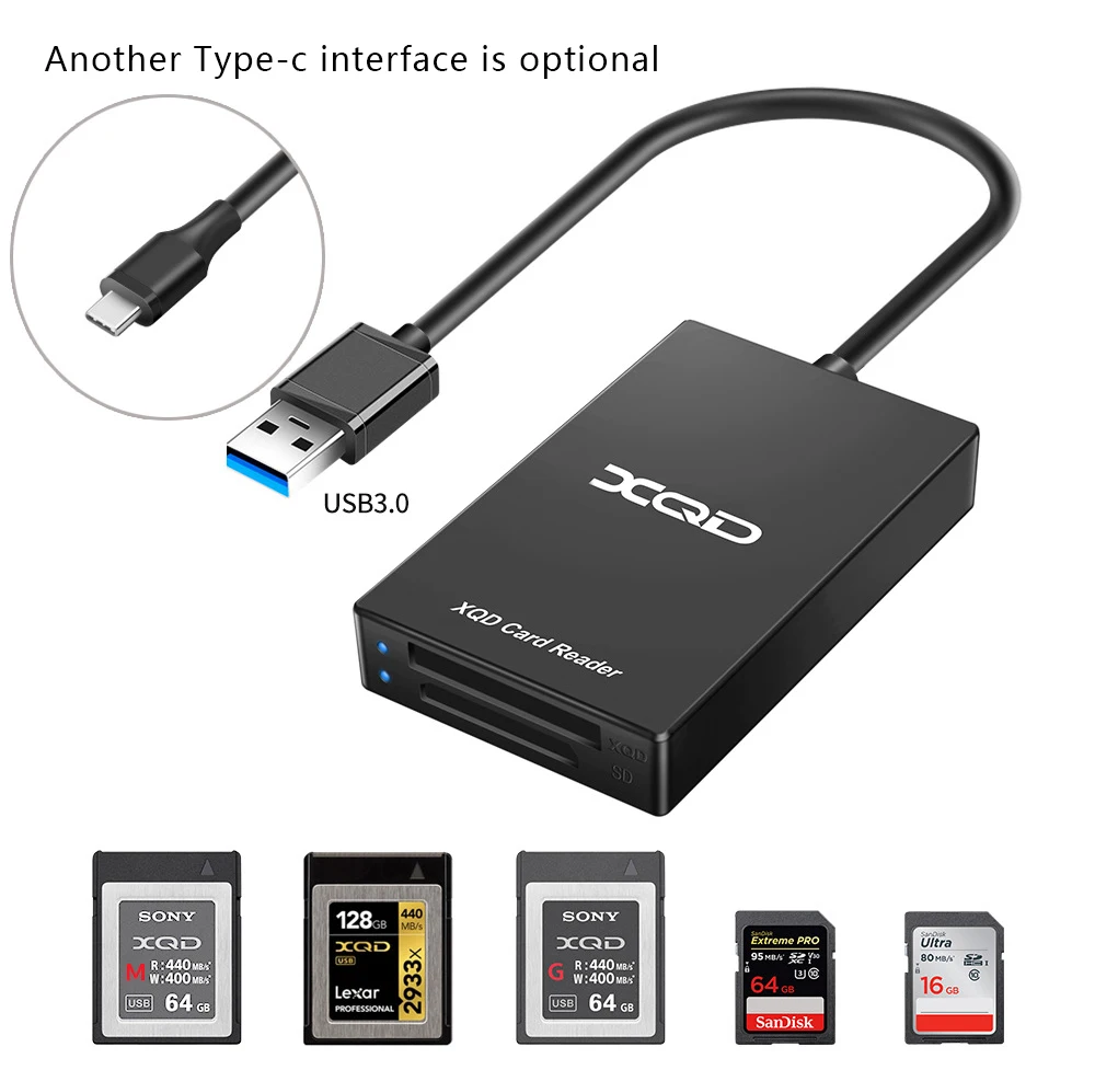 UTHAI Q02 Rocketek Multi-Function Type-c To XQD Card Reader USB 3.0 Card Reader M/G Memory Card Supports Speeds Up to 5Gbps