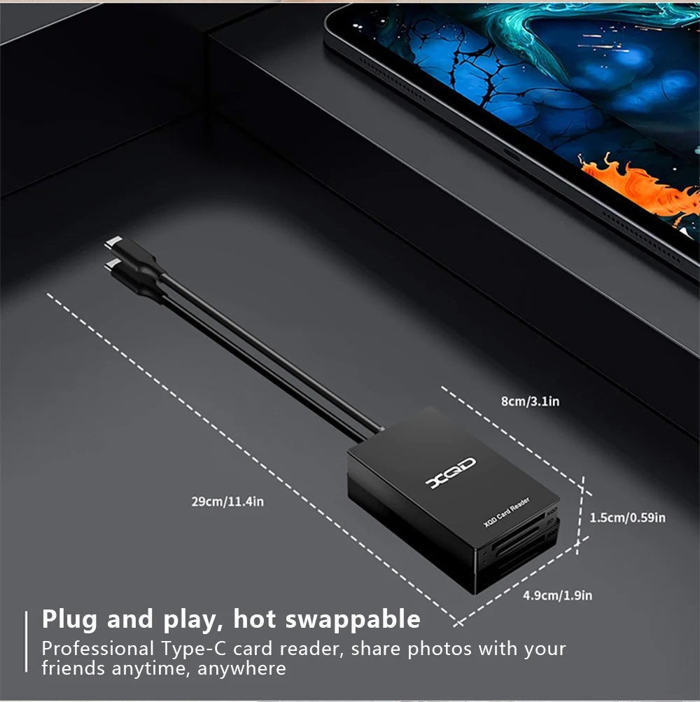 UTHAI Q02 Rocketek Multi-Function Type-c To XQD Card Reader USB 3.0 Card Reader M/G Memory Card Supports Speeds Up to 5Gbps