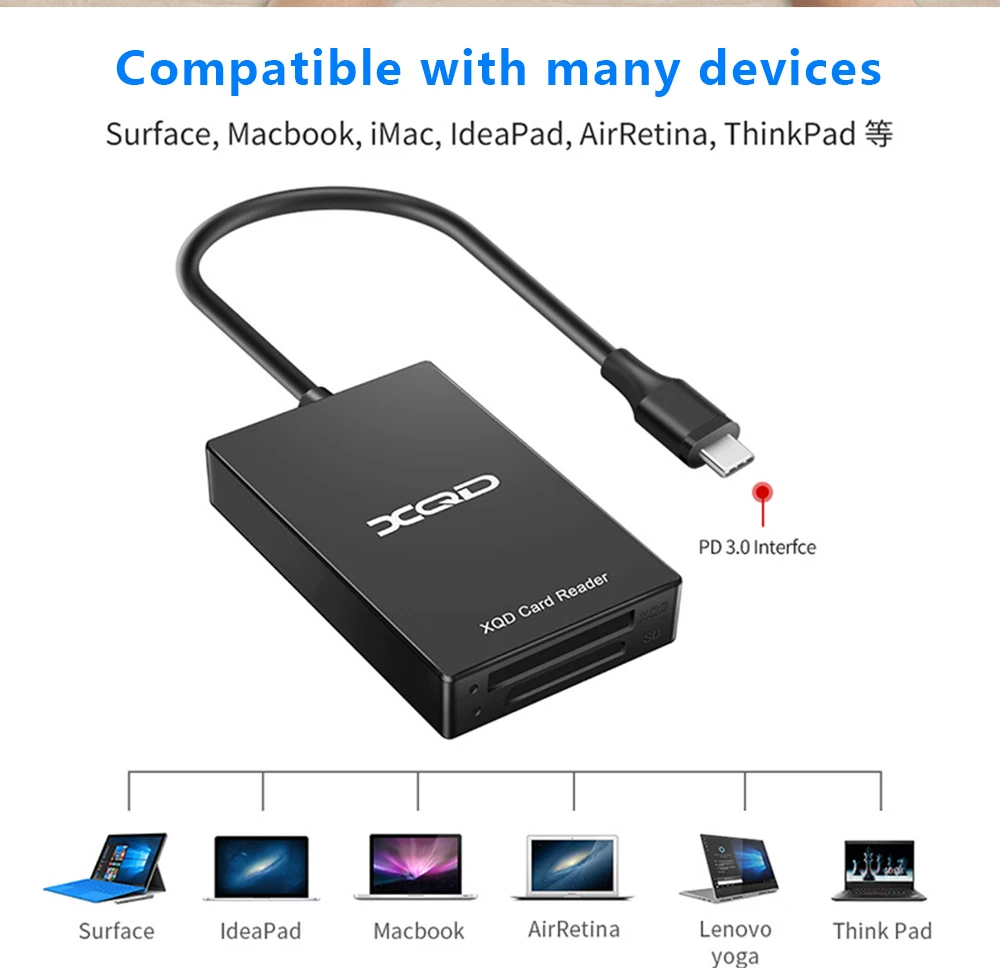 UTHAI Q02 Rocketek Multi-Function Type-c To XQD Card Reader USB 3.0 Card Reader M/G Memory Card Supports Speeds Up to 5Gbps
