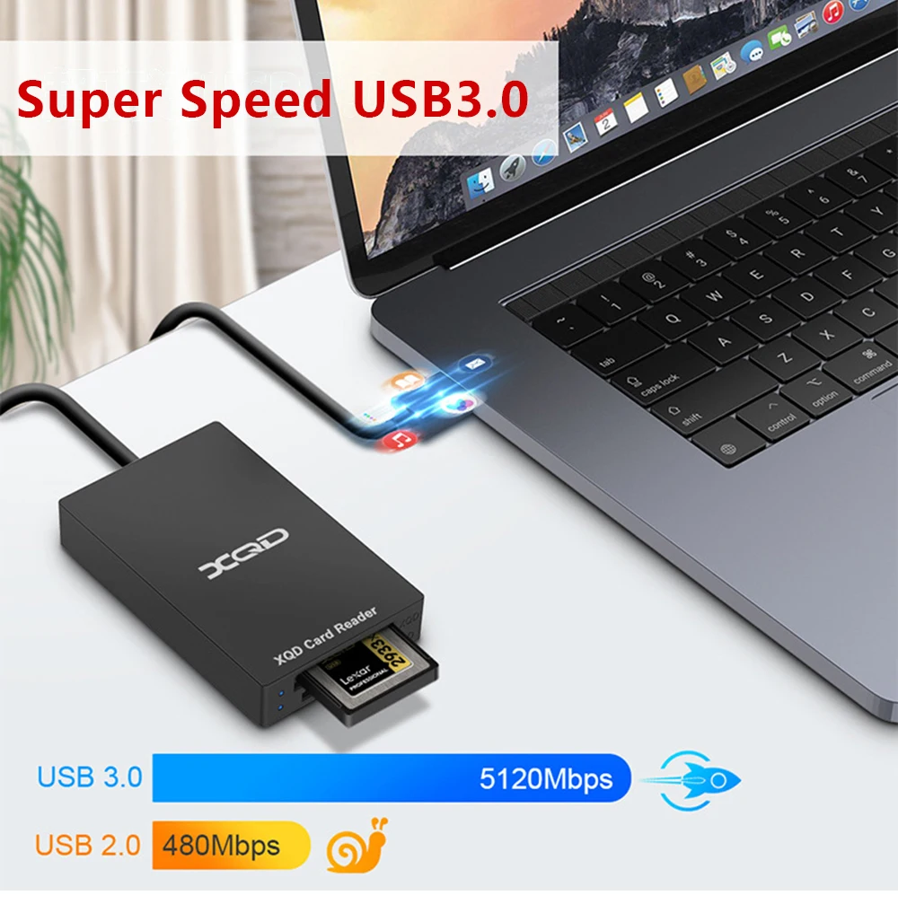 UTHAI Q02 Rocketek Multi-Function Type-c To XQD Card Reader USB 3.0 Card Reader M/G Memory Card Supports Speeds Up to 5Gbps