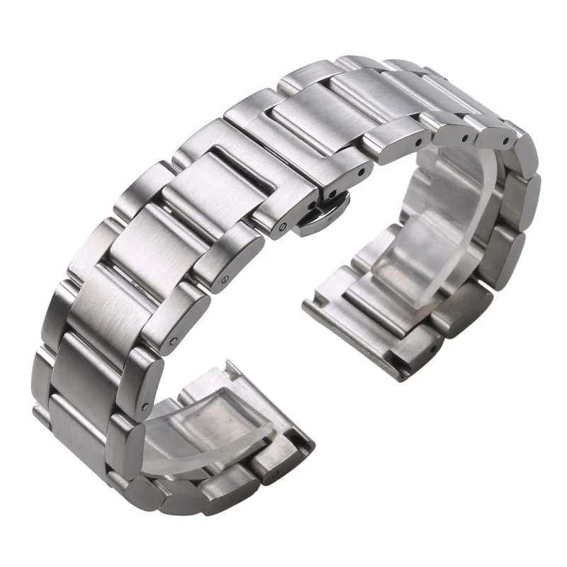 Stainless Steel Watch Band Bracelet 18 20 21 22 23 24mm Women Men Solid Metal Wristband Replacement Strap Accessories With Tool