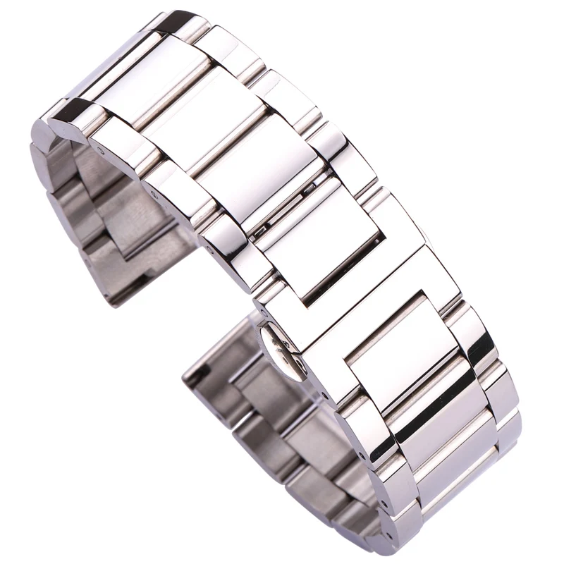 Stainless Steel Watch Band Bracelet 18 20 21 22 23 24mm Women Men Solid Metal Wristband Replacement Strap Accessories With Tool