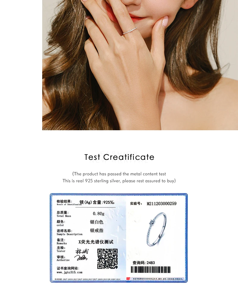 Modian 2021 Real 925 Sterling Silver Simple Square Clear CZ Charm Gold Color Finger Rings For Women Wedding Engagement Jewelry