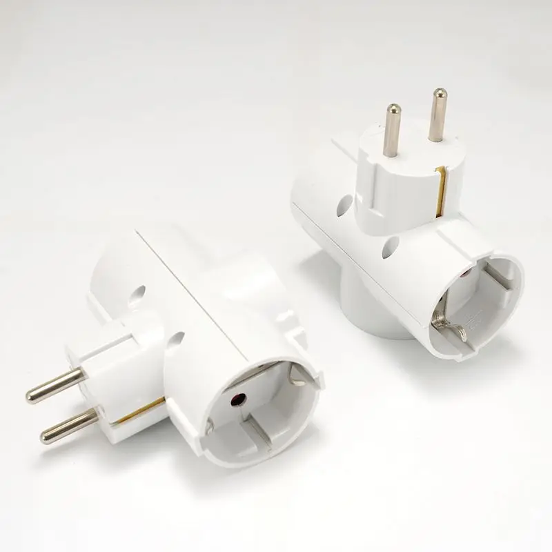 EU Extension Socket ON/OFF Switch 16A 250V Standard Plug Adapter Conversion Sockets Germany Plug 1 to 2 or 1 to 3 Way AC Outlets
