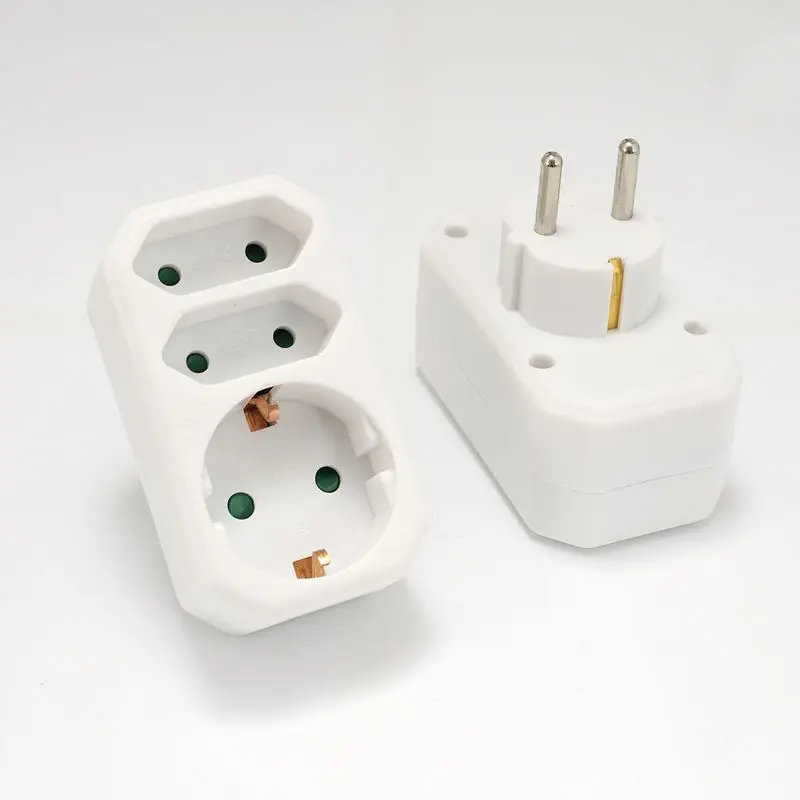 EU Extension Socket ON/OFF Switch 16A 250V Standard Plug Adapter Conversion Sockets Germany Plug 1 to 2 or 1 to 3 Way AC Outlets