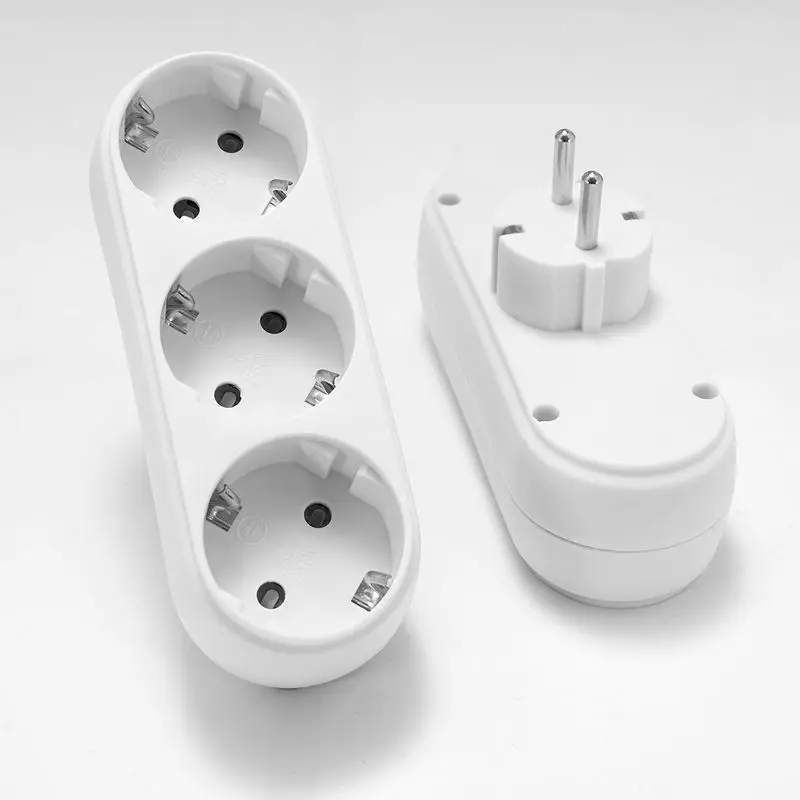 EU Extension Socket ON/OFF Switch 16A 250V Standard Plug Adapter Conversion Sockets Germany Plug 1 to 2 or 1 to 3 Way AC Outlets