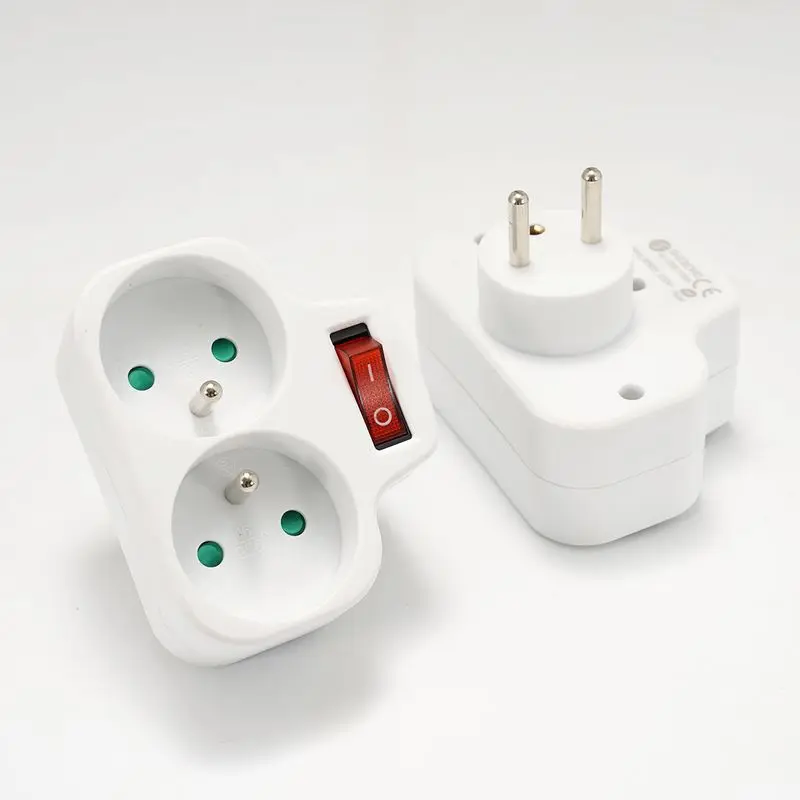 EU Extension Socket ON/OFF Switch 16A 250V Standard Plug Adapter Conversion Sockets Germany Plug 1 to 2 or 1 to 3 Way AC Outlets