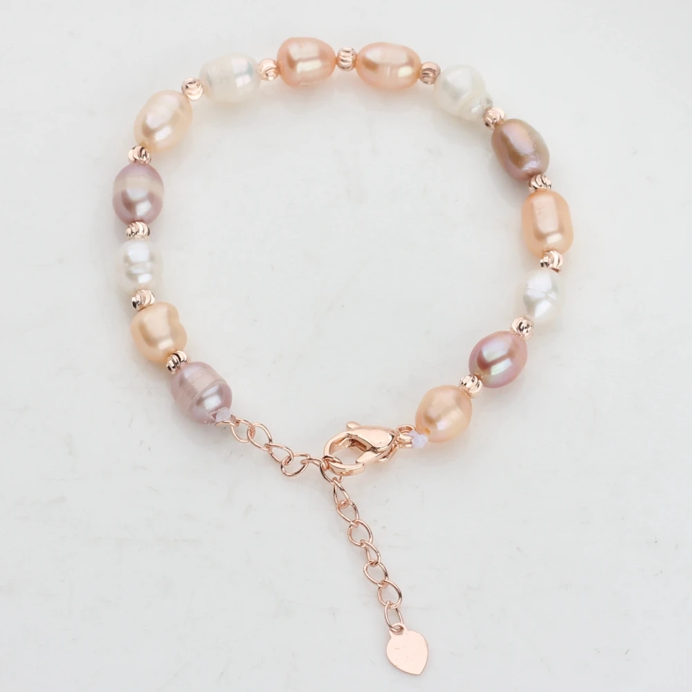 Natural freshwater pearl bracelet Real Pearl Bracelet Female Adjustable Rice Beads Bracelet For Girl Birthday Present