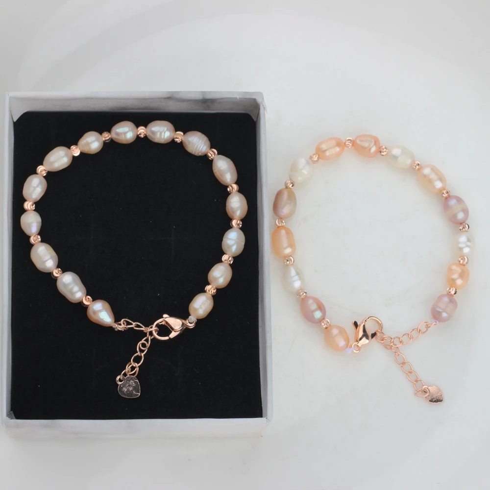 Natural freshwater pearl bracelet Real Pearl Bracelet Female Adjustable Rice Beads Bracelet For Girl Birthday Present