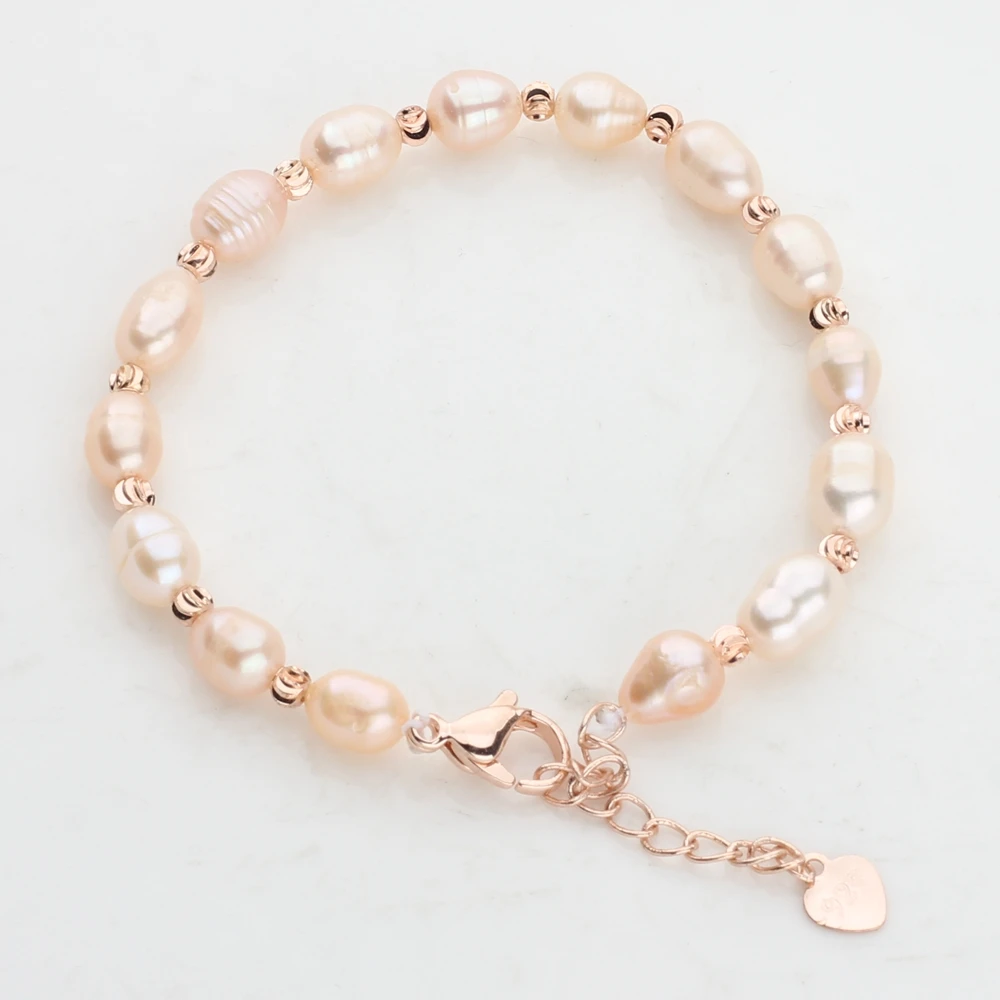 Natural freshwater pearl bracelet Real Pearl Bracelet Female Adjustable Rice Beads Bracelet For Girl Birthday Present