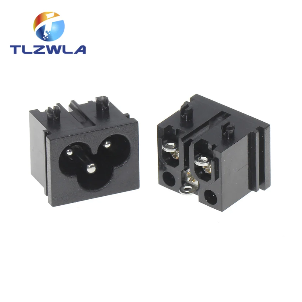 1PCS Pure Copper AC Power Socket Weldable Socket With Switch 2-Hole 3-Core AC Power Charging Port DB ower Socket
