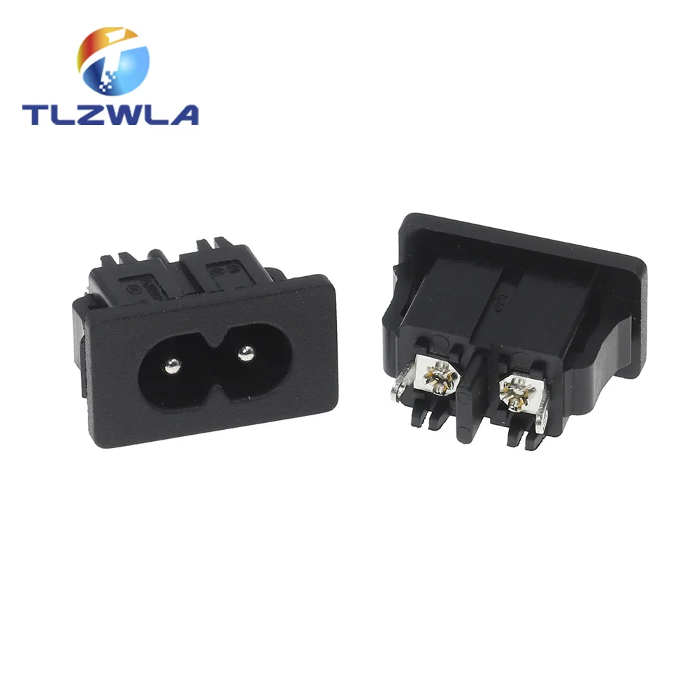 1PCS Pure Copper AC Power Socket Weldable Socket With Switch 2-Hole 3-Core AC Power Charging Port DB ower Socket