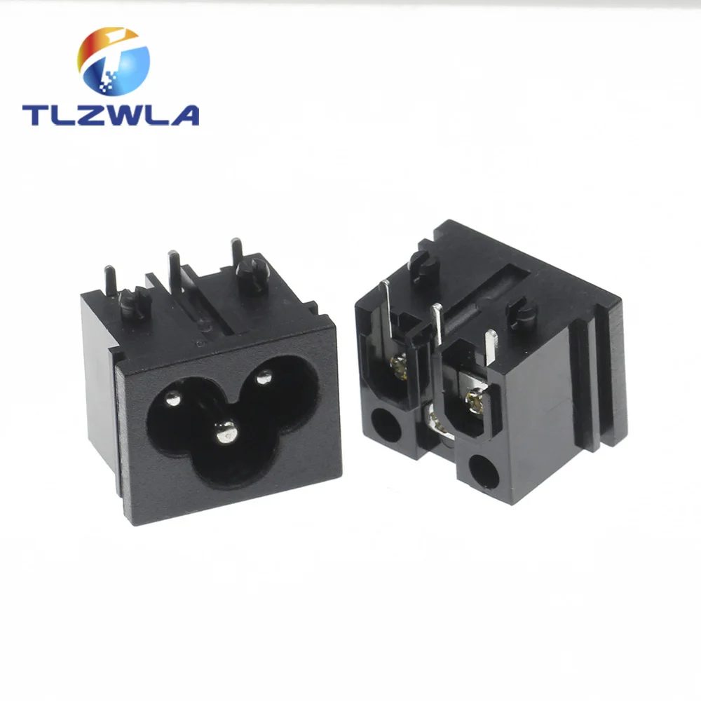 1PCS Pure Copper AC Power Socket Weldable Socket With Switch 2-Hole 3-Core AC Power Charging Port DB ower Socket