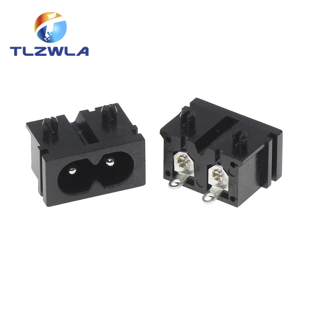 1PCS Pure Copper AC Power Socket Weldable Socket With Switch 2-Hole 3-Core AC Power Charging Port DB ower Socket