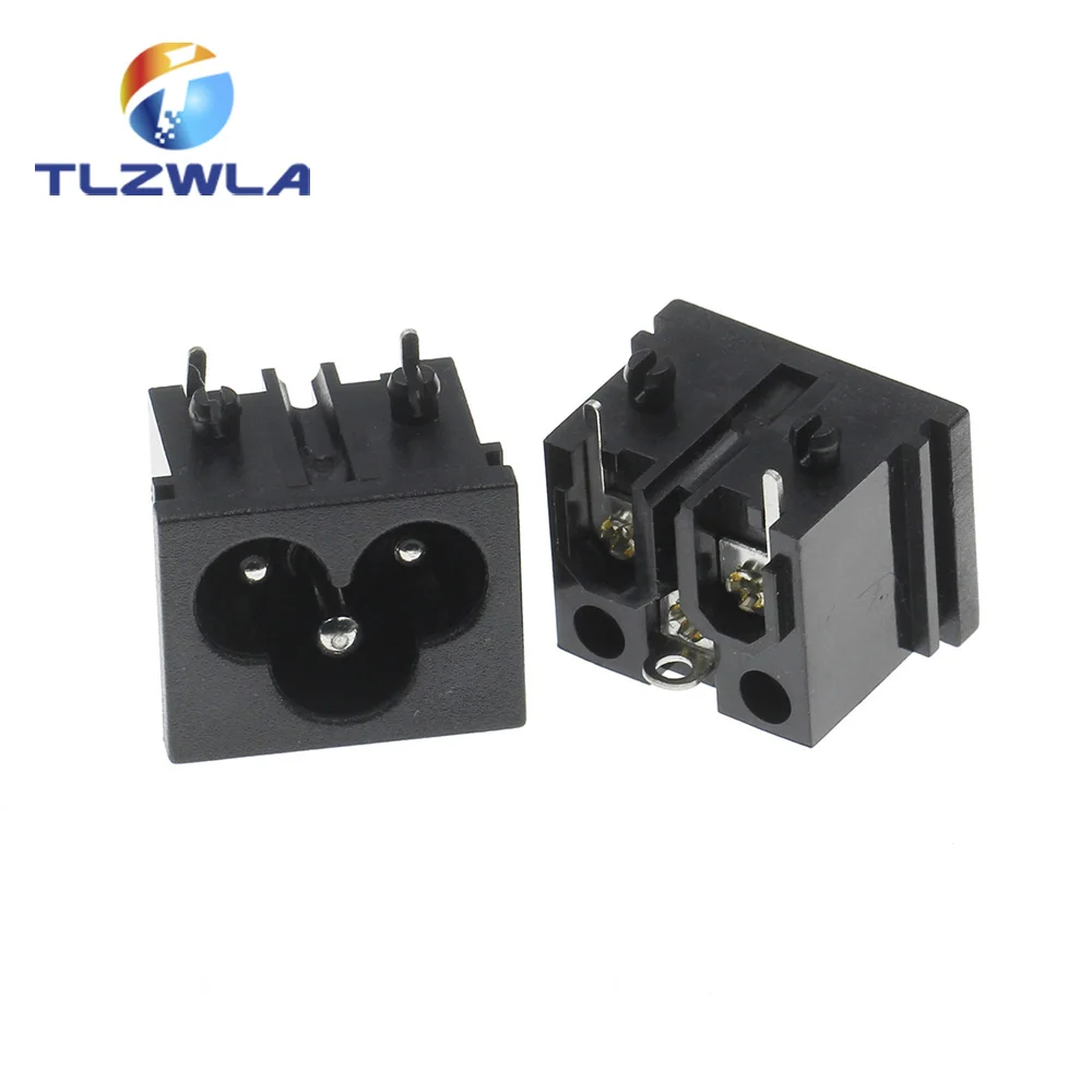 1PCS Pure Copper AC Power Socket Weldable Socket With Switch 2-Hole 3-Core AC Power Charging Port DB ower Socket