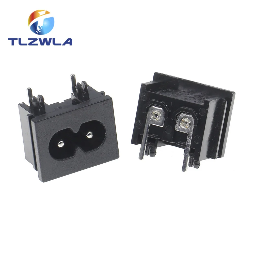 1PCS Pure Copper AC Power Socket Weldable Socket With Switch 2-Hole 3-Core AC Power Charging Port DB ower Socket