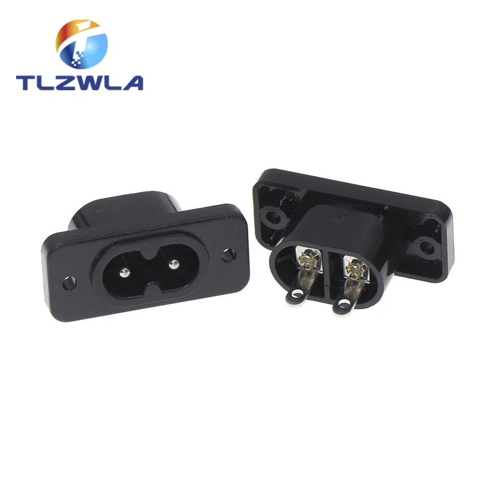 1PCS Pure Copper AC Power Socket Weldable Socket With Switch 2-Hole 3-Core AC Power Charging Port DB ower Socket