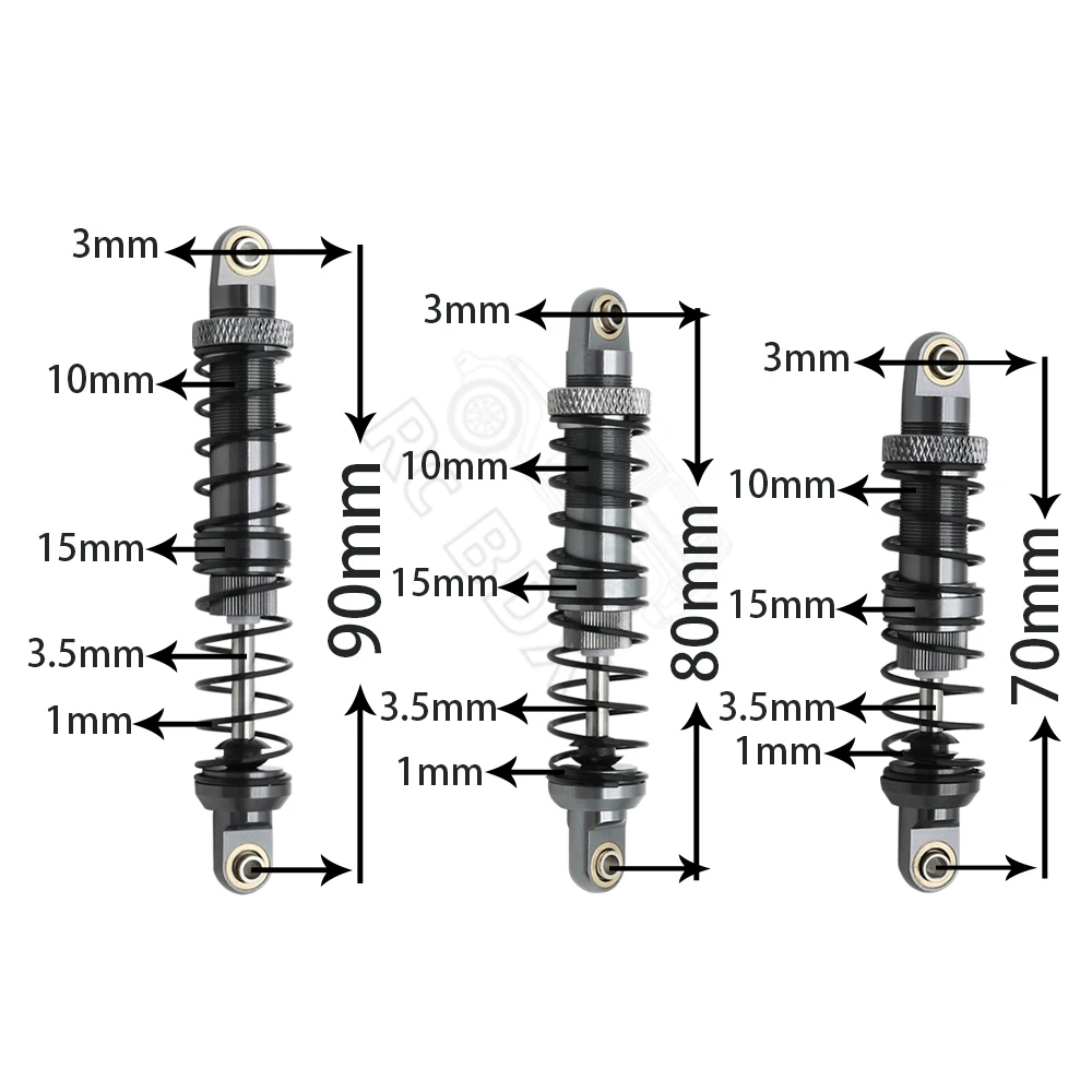 Metal 70mm 80mm 90mm 100mm 110mm 120mm Shock Absorber Oil Damper for 1/10 RC Crawler Car Axial SCX10 AXI03007 RBX10 D90 TRX4