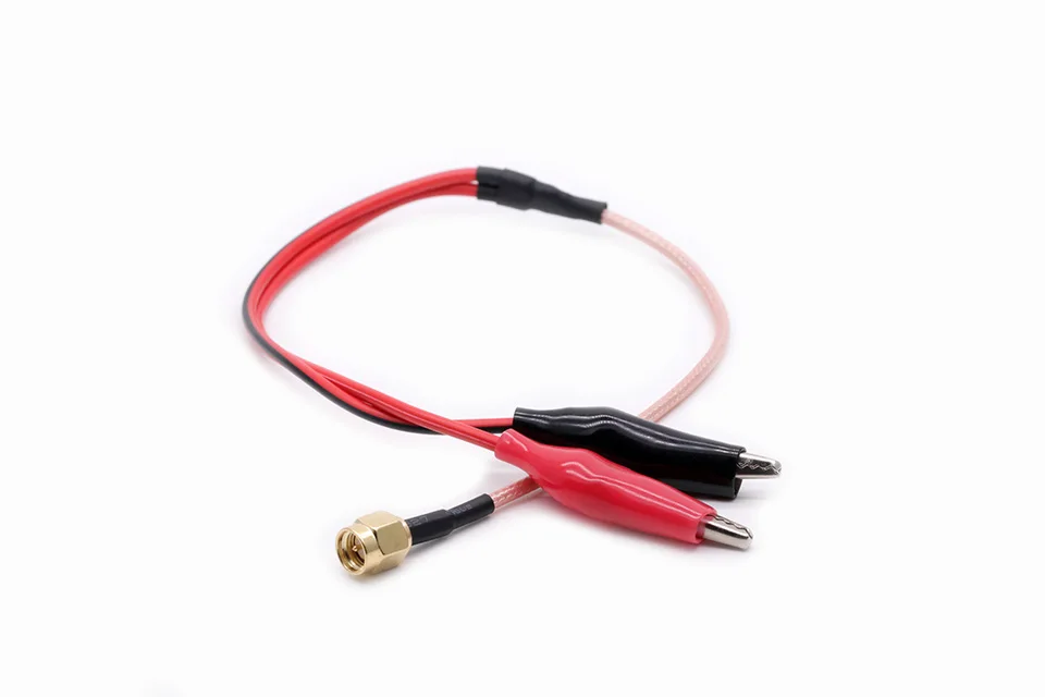 1PC RG316 RF Coaxial Cable SMA Male Plug to Dual Alligator Clips Red&Black Tester Lead Wire 50cm Connector