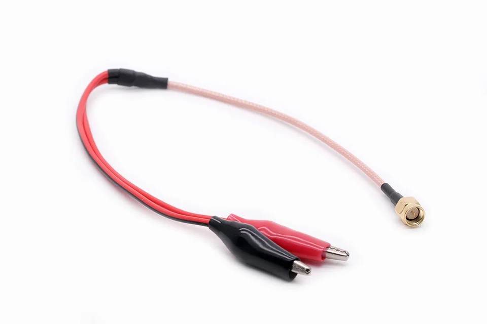 1PC RG316 RF Coaxial Cable SMA Male Plug to Dual Alligator Clips Red&Black Tester Lead Wire 50cm Connector