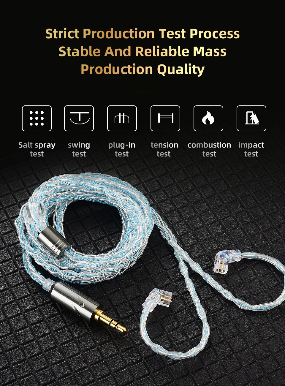 QKZ T1 200 Core 8 Strand OFC Copper Silver Plated Earphone Upgrade Cable KZ C Pin QDC Pin for EDX PRO ZSN PRO Castor TRN MT1 CCA