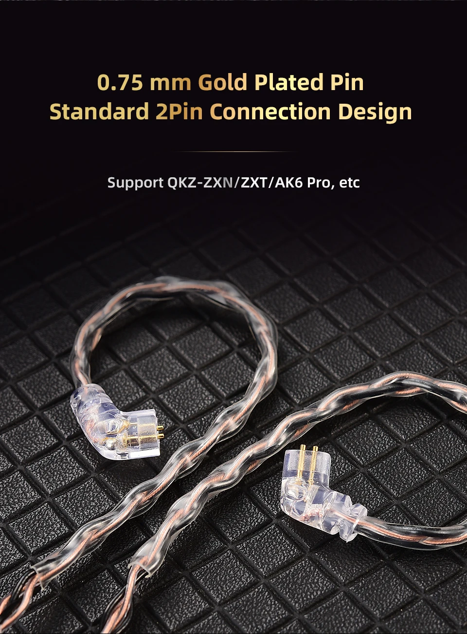 QKZ T1 200 Core 8 Strand OFC Copper Silver Plated Earphone Upgrade Cable KZ C Pin QDC Pin for EDX PRO ZSN PRO Castor TRN MT1 CCA