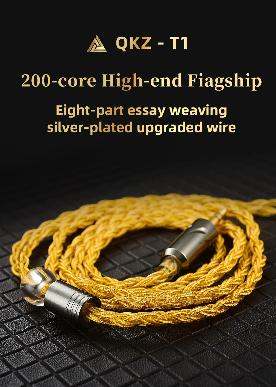 QKZ T1 200 Core 8 Strand OFC Copper Silver Plated Earphone Upgrade Cable KZ C Pin QDC Pin for EDX PRO ZSN PRO Castor TRN MT1 CCA